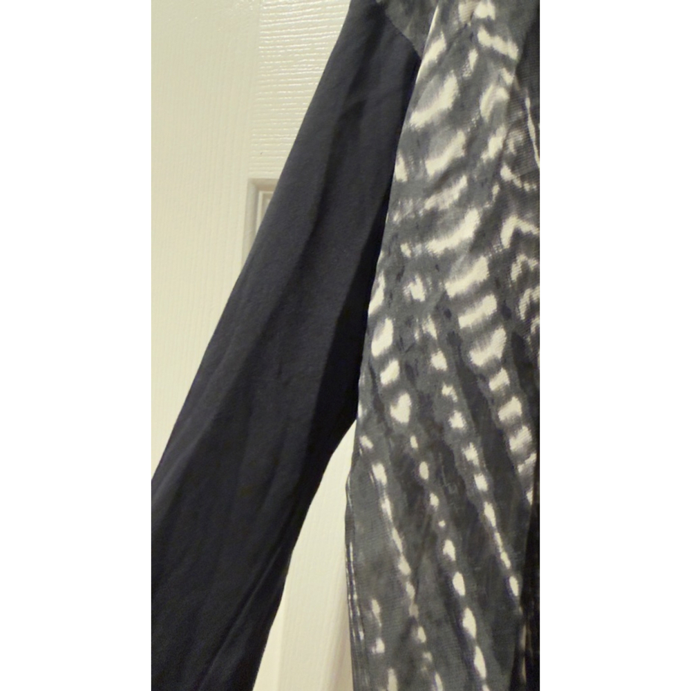 Women's Go Silk Blouse S gray Cream Washable Silk - Picture 5 of 9